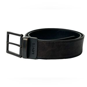 Levi's Men's Small 30-32 Reversible Brown‎ Black Leather Belt With Levi's Buckle